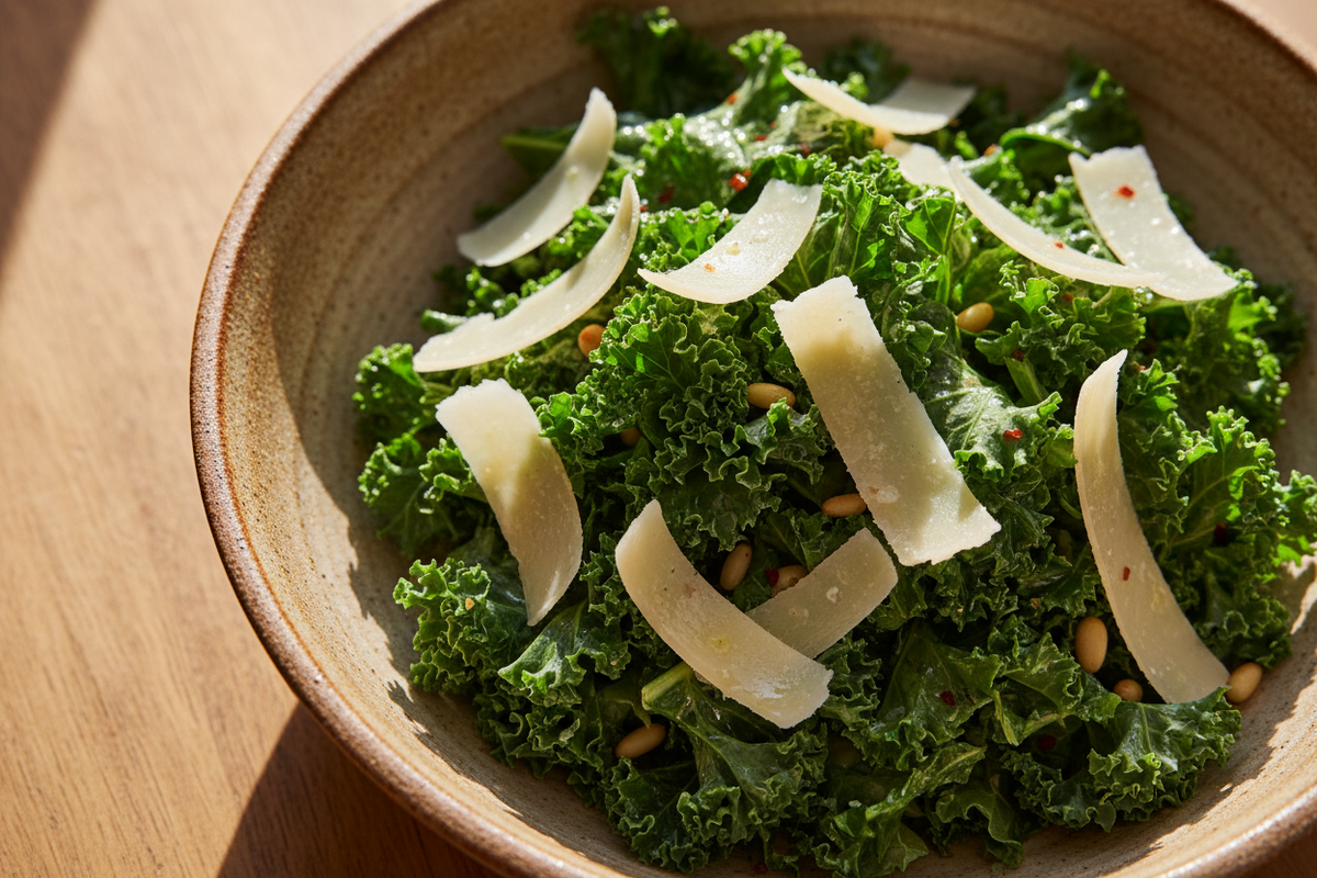 Kale Salad with Shaved Pecorino