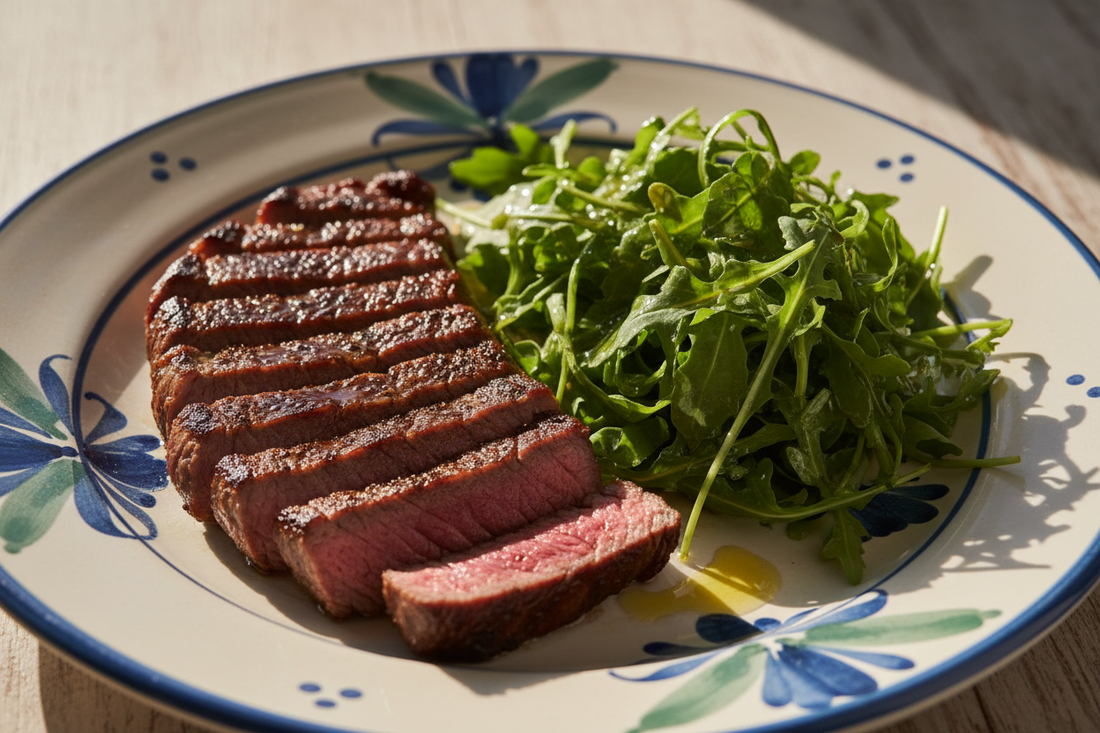 Seared Skirt Steak and Arugula Salad
