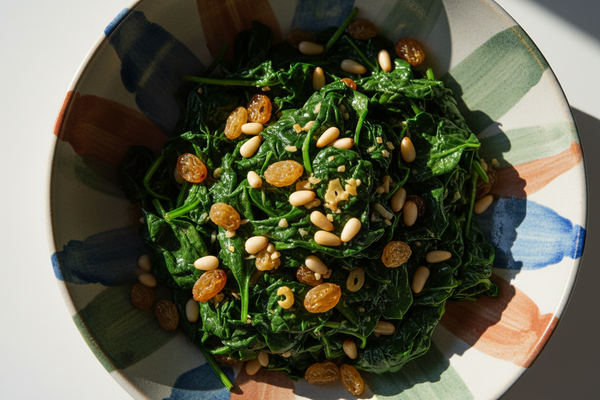 Sicilian-Style Sautéed Spinach with Pine Nuts