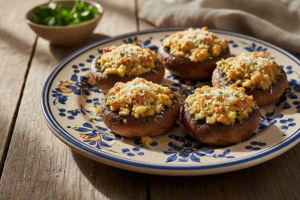 Baked Stuffed Mushrooms with Herbs and Parmesan