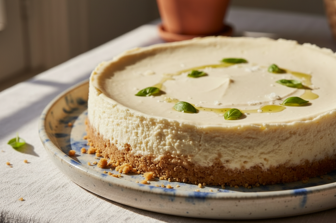 Classic Cheesecake with Olive Oil Crust